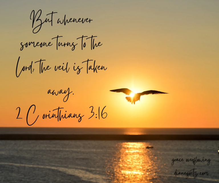 But whenever someone turns to the Lord, The veil is taken away. 2 Corinthians 3:16